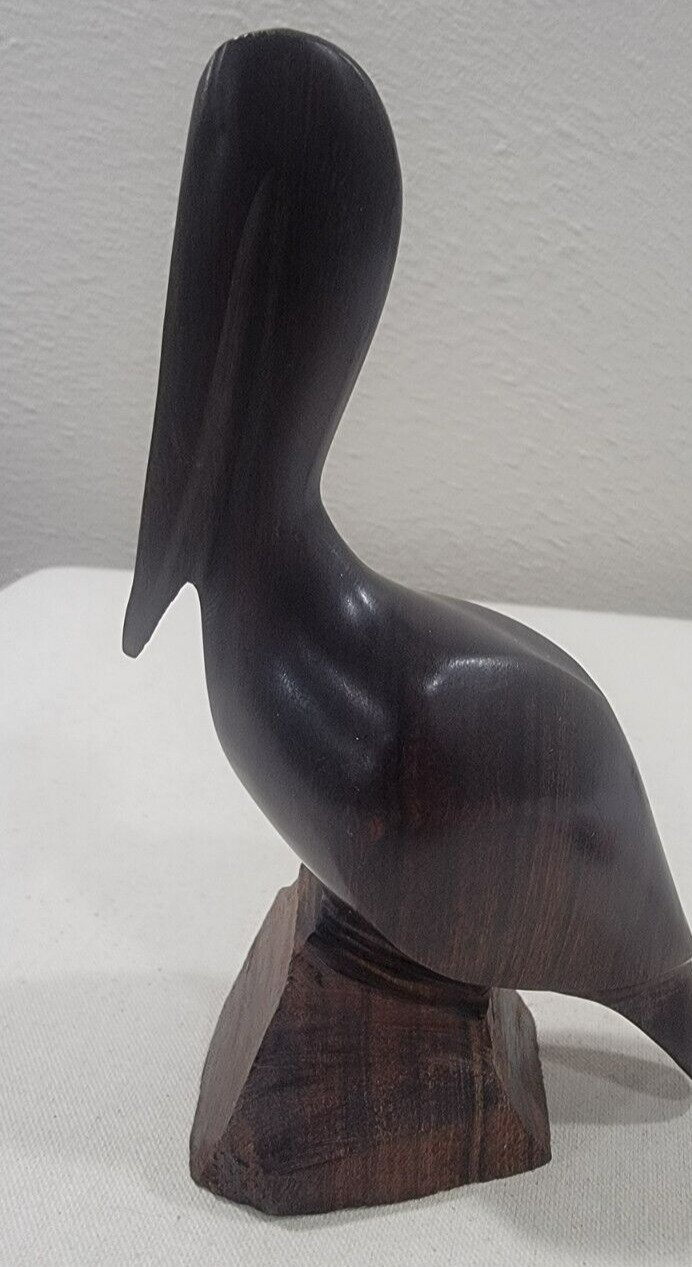 Mid Century Iron Wood Hand Carved Pelican 6.5\