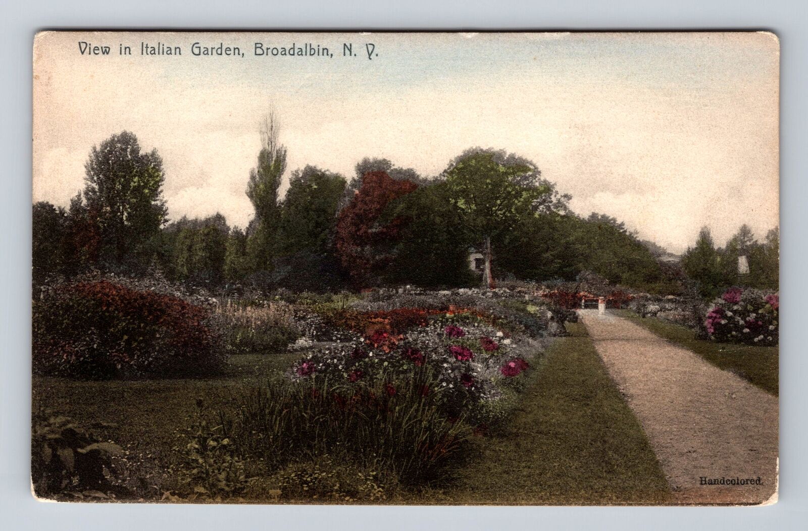 Broadalbin NY, New York, View In Italian Garden, Antique, Vintage Postcard