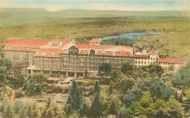 Albertype Buck Hills Falls Pennsylvania Inn hand colored 1920s Postcard 21-984