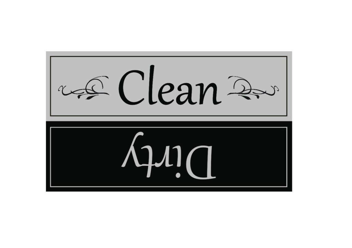 Clean / Dirty Dishwasher Magnet - Glossy Waterproof Magnet - 2 x 3.5 inches.