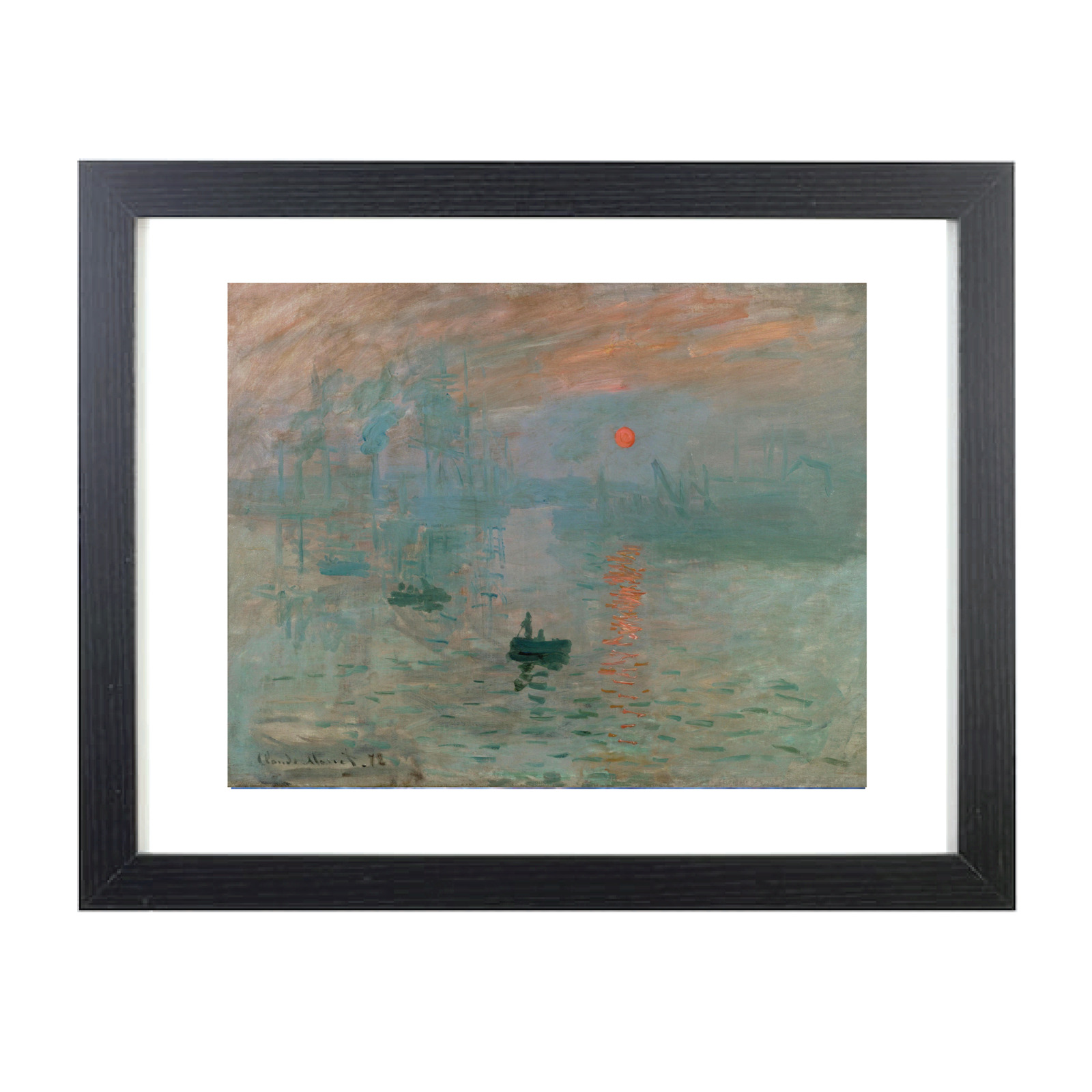Impression Sunrise Claude Monet Fram Framed Reprint Black Frame Gloss 8X10 Photo