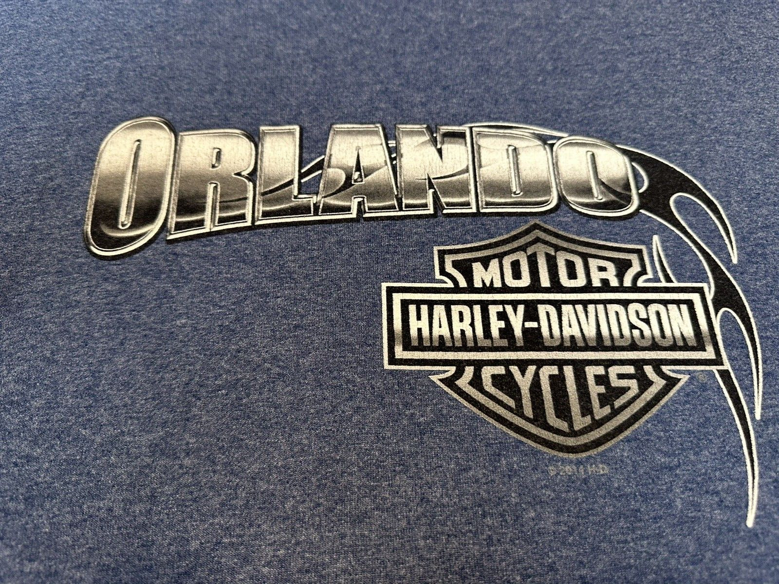 Harley Davidson ORLANDO, Florida T-shirt Sz XL Navy Blue  w Harley Graphics