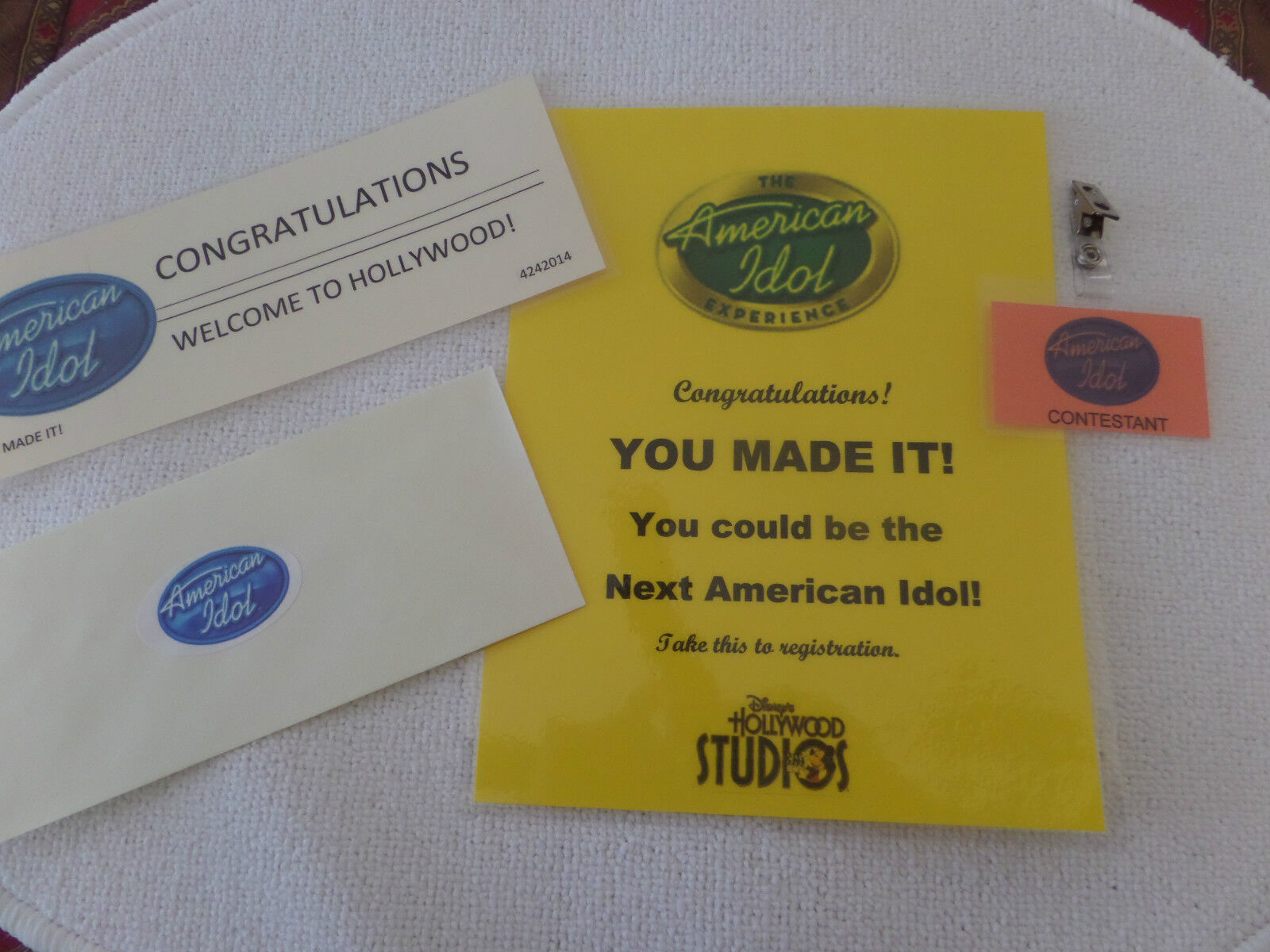 AMERICAN IDOL - Acceptance Letter, Going to \