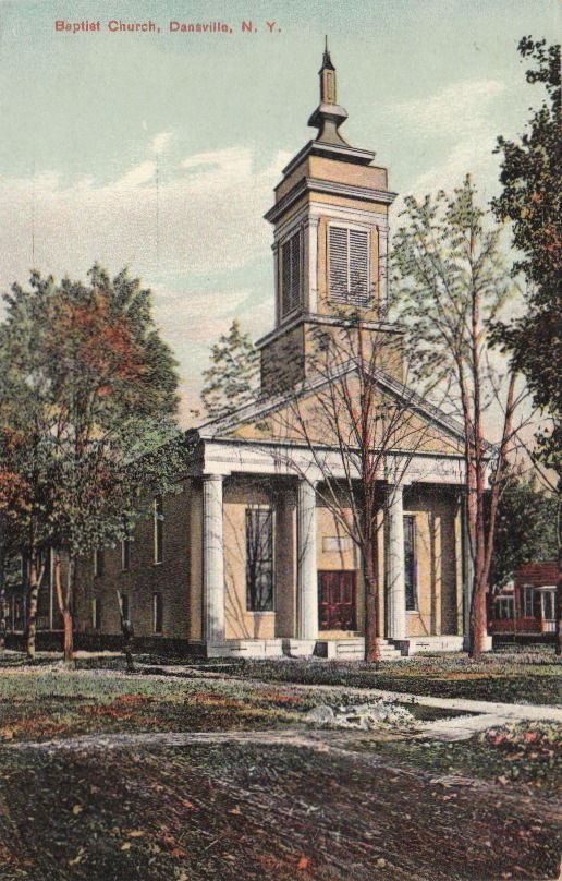  Postcard Baptist Church Dansville NY 