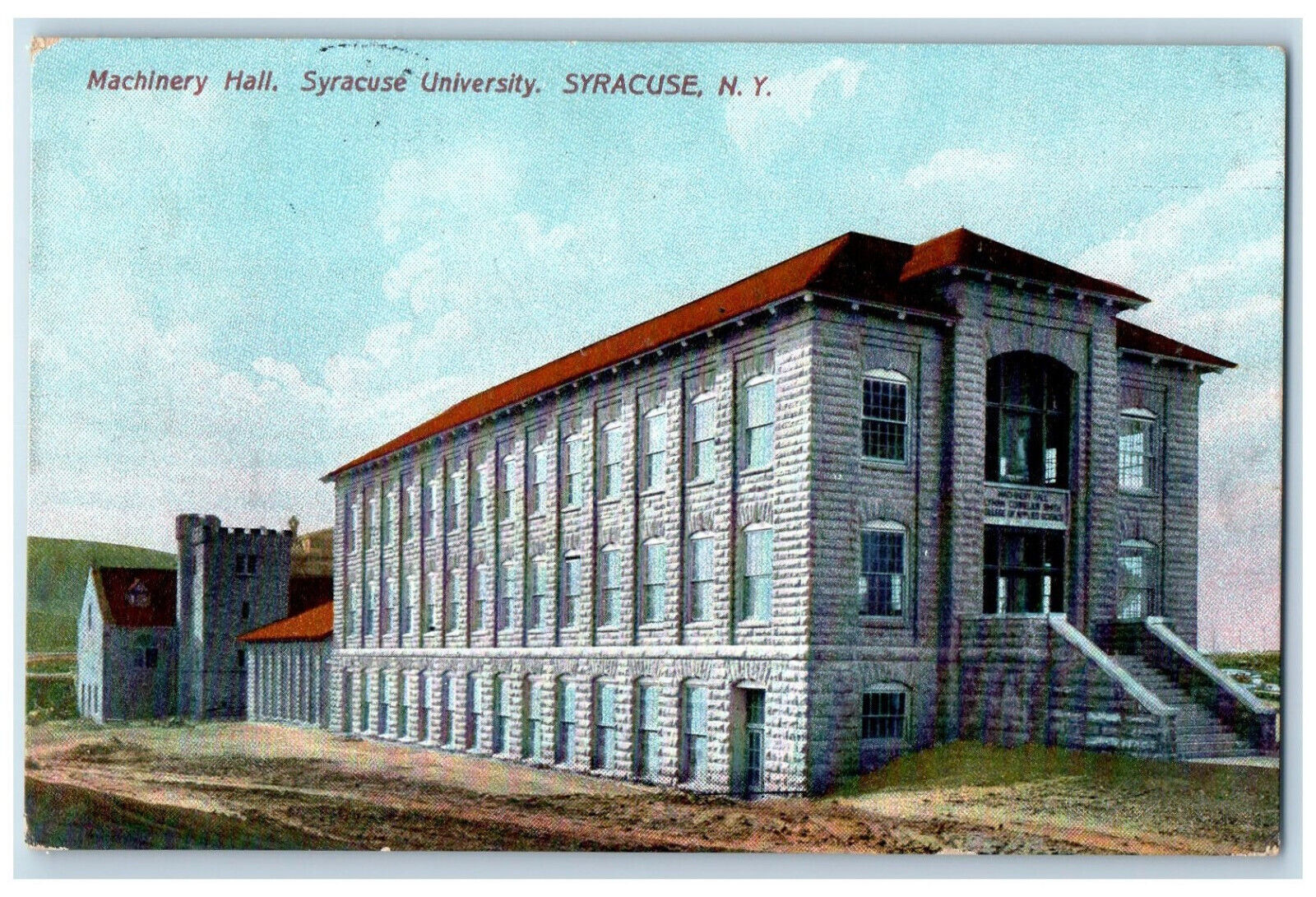 1912 Entrance View Machinery Hall Syracuse New York NY Antique Posted Postcard