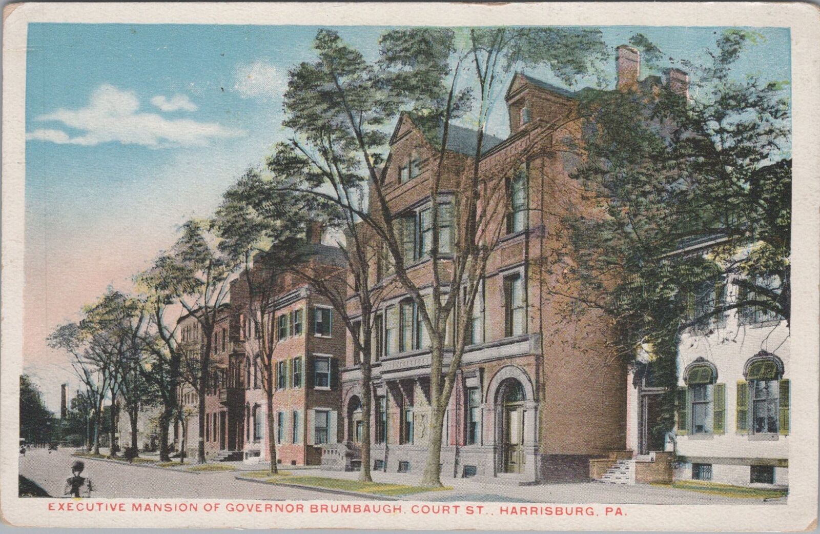 Postcard Executive Mansion Governor Brumbaugh Court St Harrisburg PA 