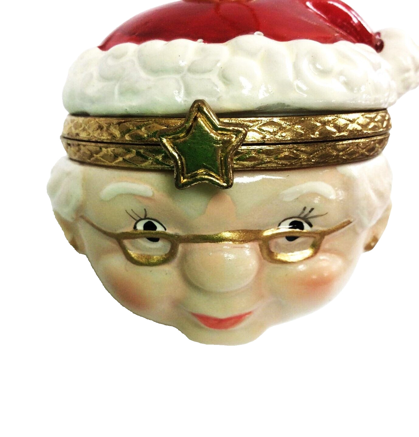 Rare Mrs Claus Trinket Treasure Box Ornament
