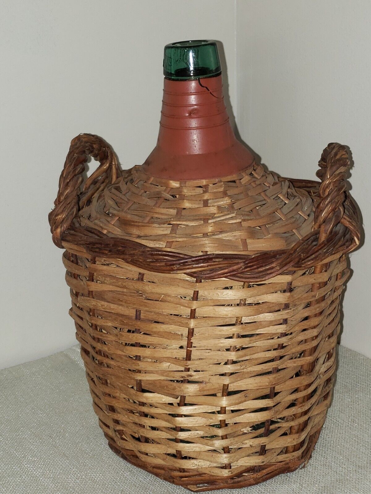 Vintage Wicker Wrapped Wine Bottle