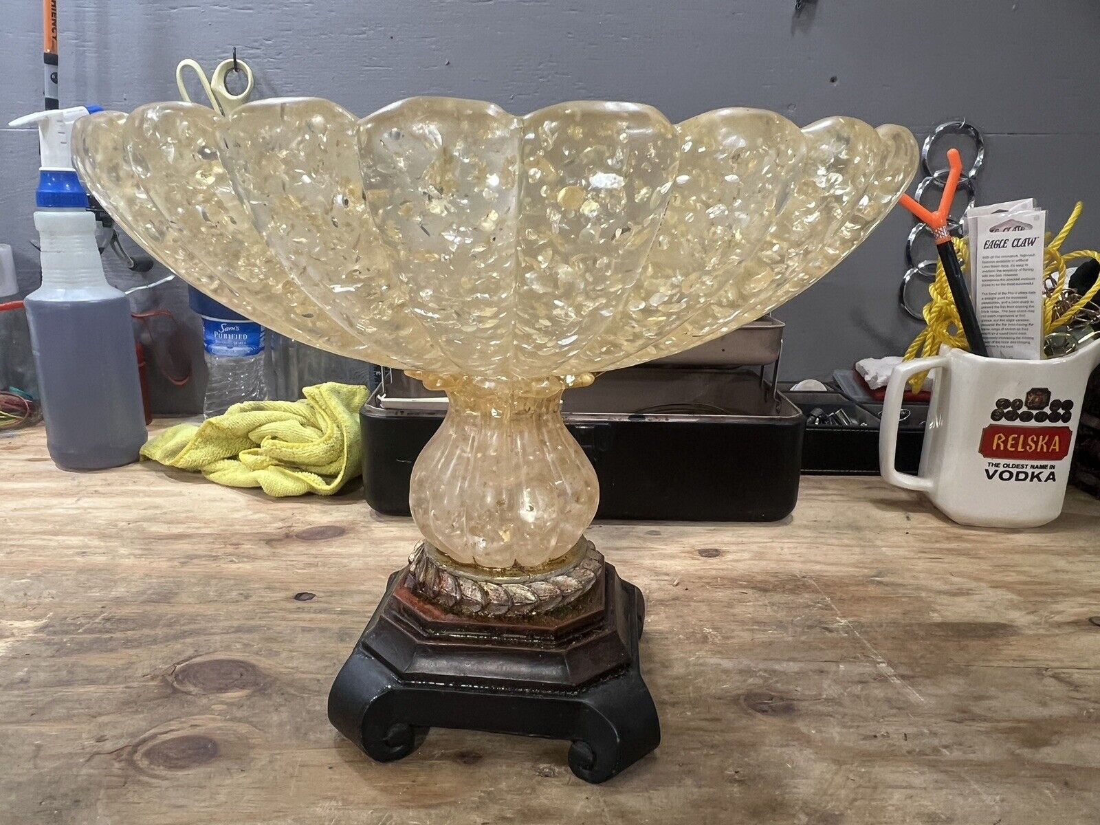 Extra Large Vintage Glitter Bowl Stand 