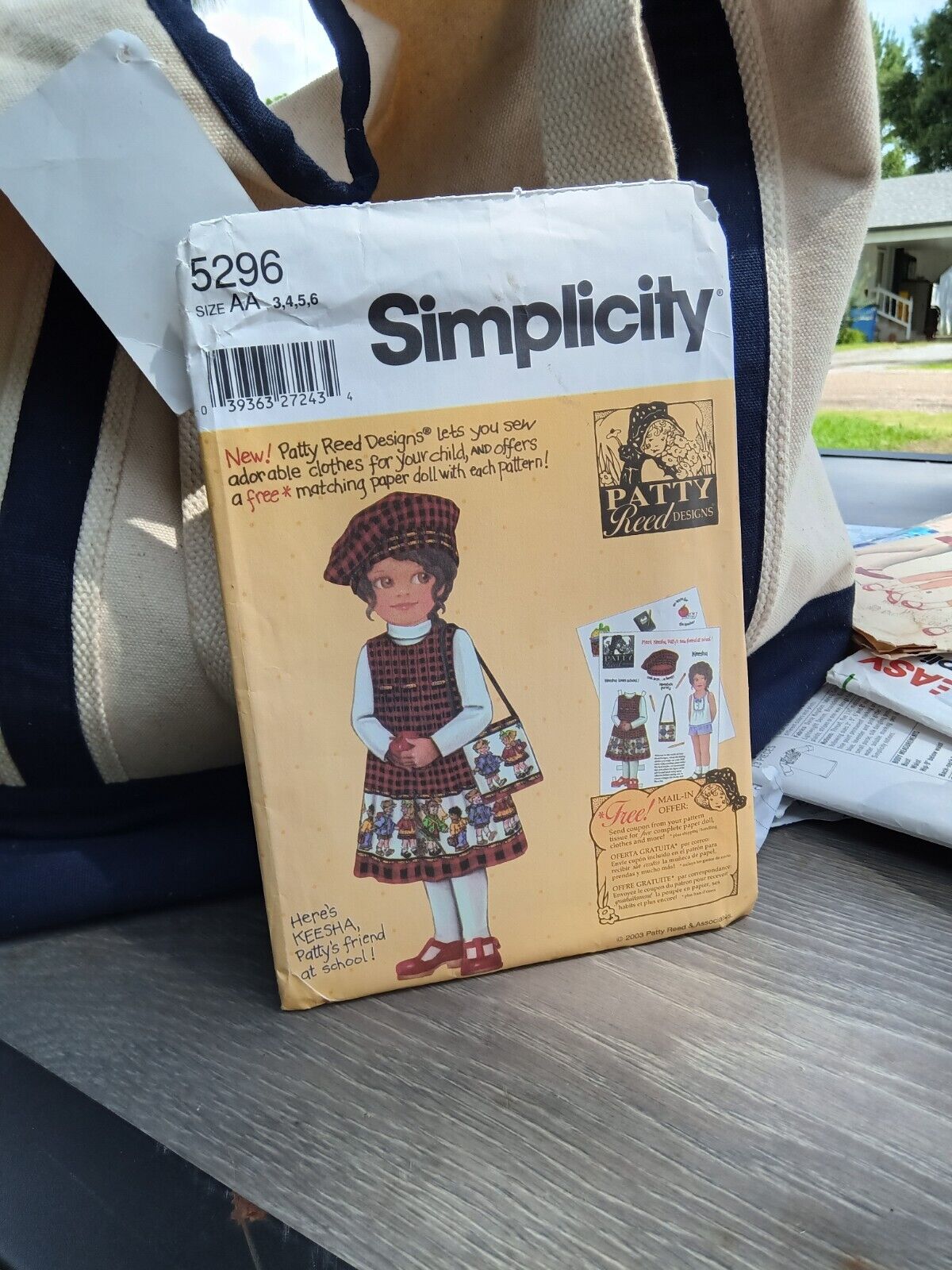 Simplicity Vintage Girl\'s Dress Patty Reed Sewing Pattern. 5296. Sz AA 3,4,5,6.