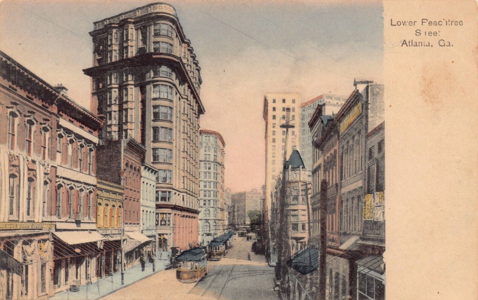 GA~GEORGIA~ATLANTA~LOWER PEACHTREE STREET~C.1905