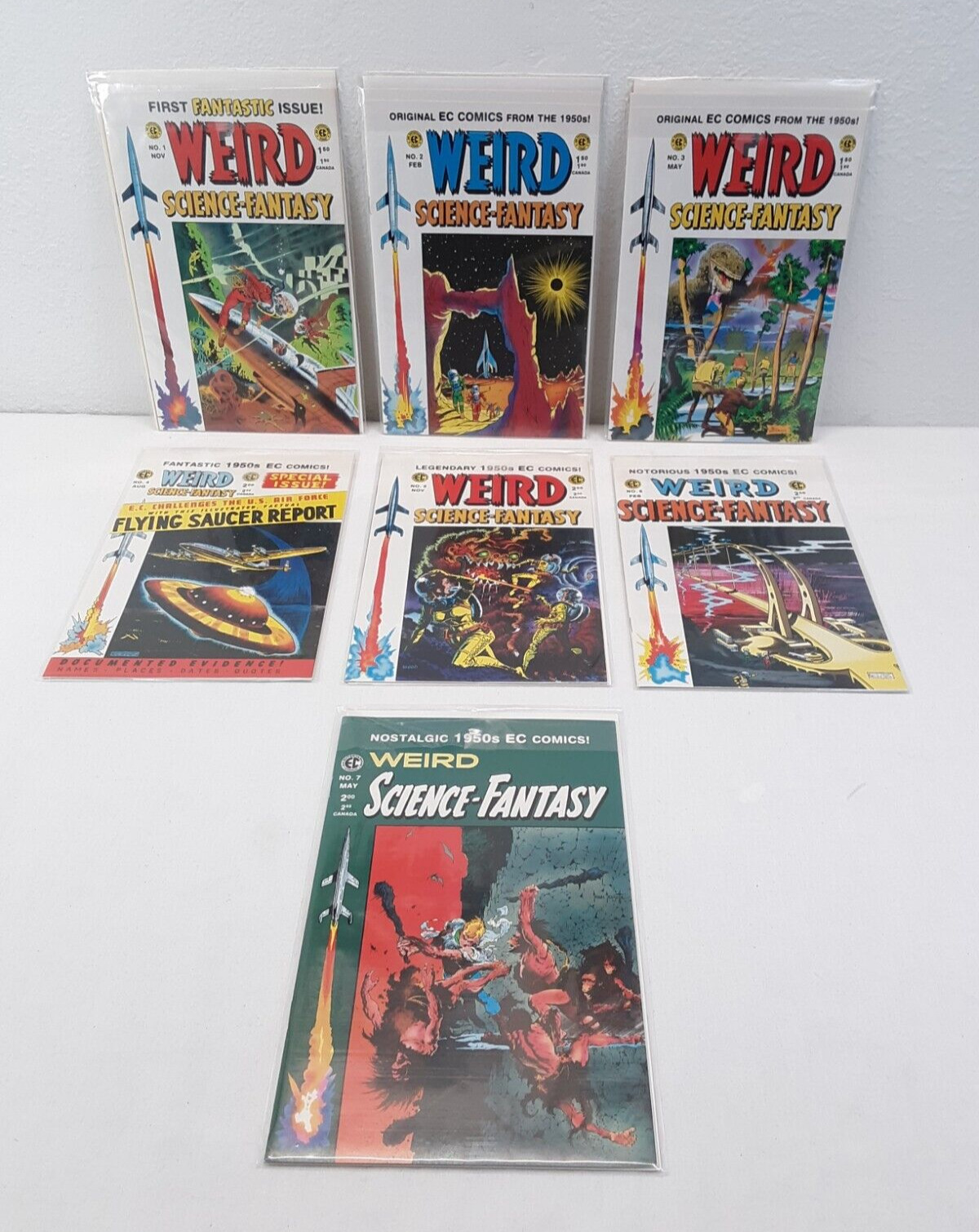 Complete Lot Set #1-7 Weird Science Fantasy EC Comics Cochran Reprints 1992 EXC