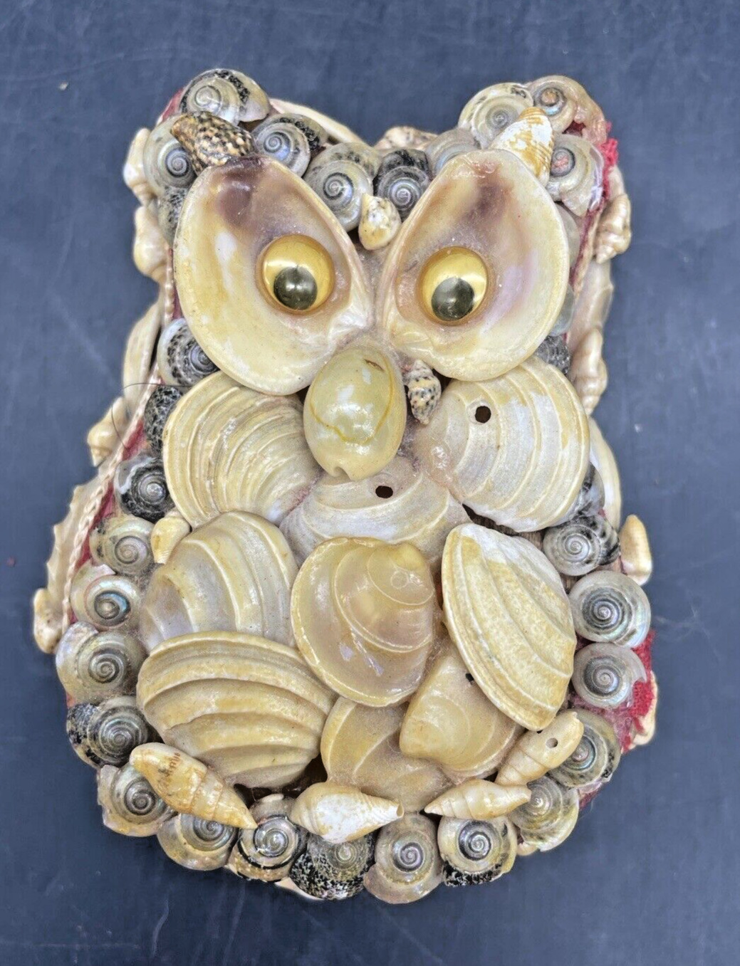 Vintage Seashell Owl Trinket Jewelry Box Ocean Beach Retro Cool