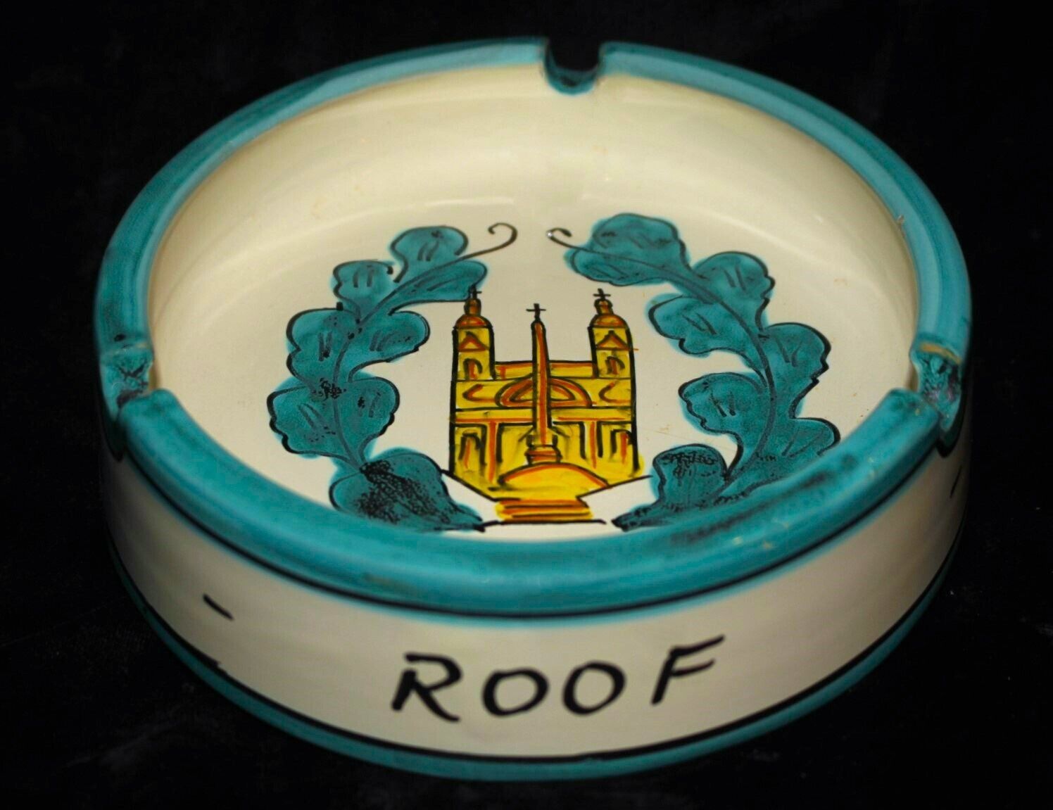 Vintage Hotel Hassler Roof-Top Roma Pottery Ashtray ~ 6\