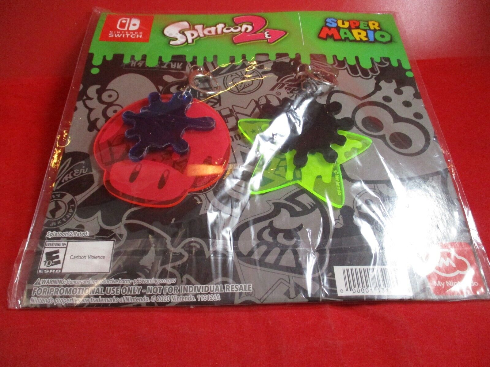 Splatoon 2 / Super Mario Bros. Nintendo Switch My Nintendo Reward Promo Keychain