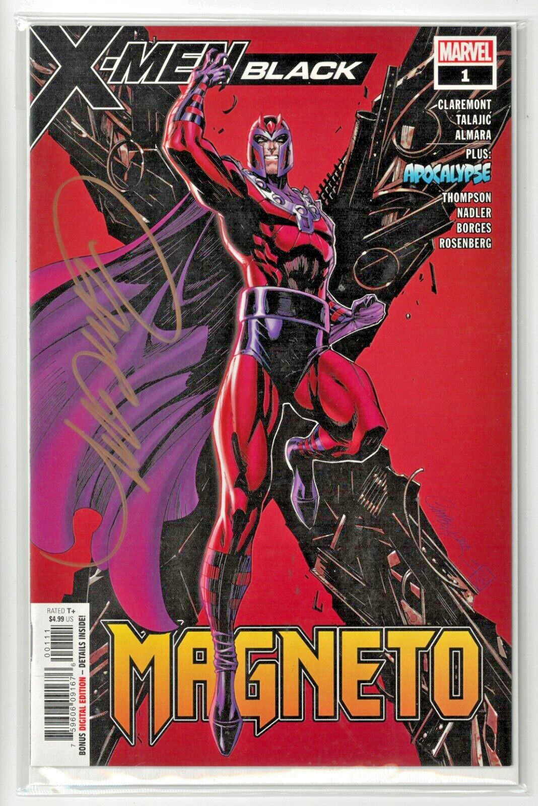 X-Men Black Magneto #1 (Dec 2018, Marvel) Retail Cover, Signed J Scott Campbell
