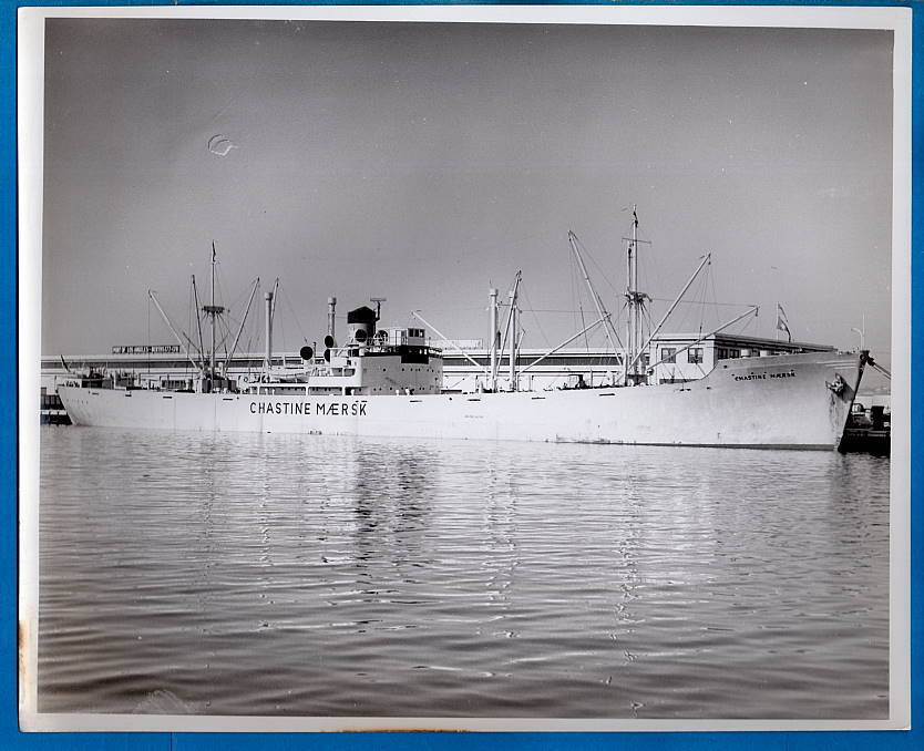 1940-50s Freighter SS Chastine Maersk 8x10 Original Photo #2