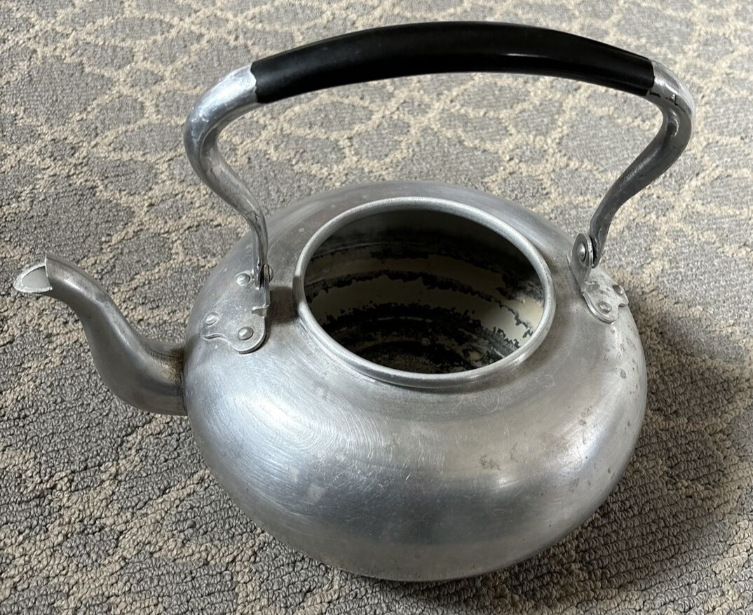 Vintage British Colony Knobler Teapot Aluminum Tea Kettle Hong Kong (No Lid)