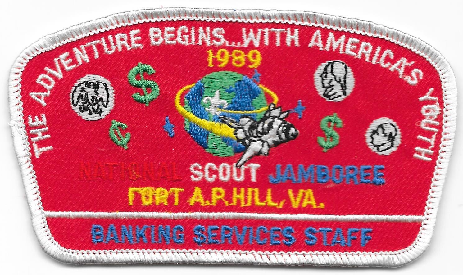 Banking Services Staff WHT Patch 1989 National Jamboree Boy Scouts of America BP