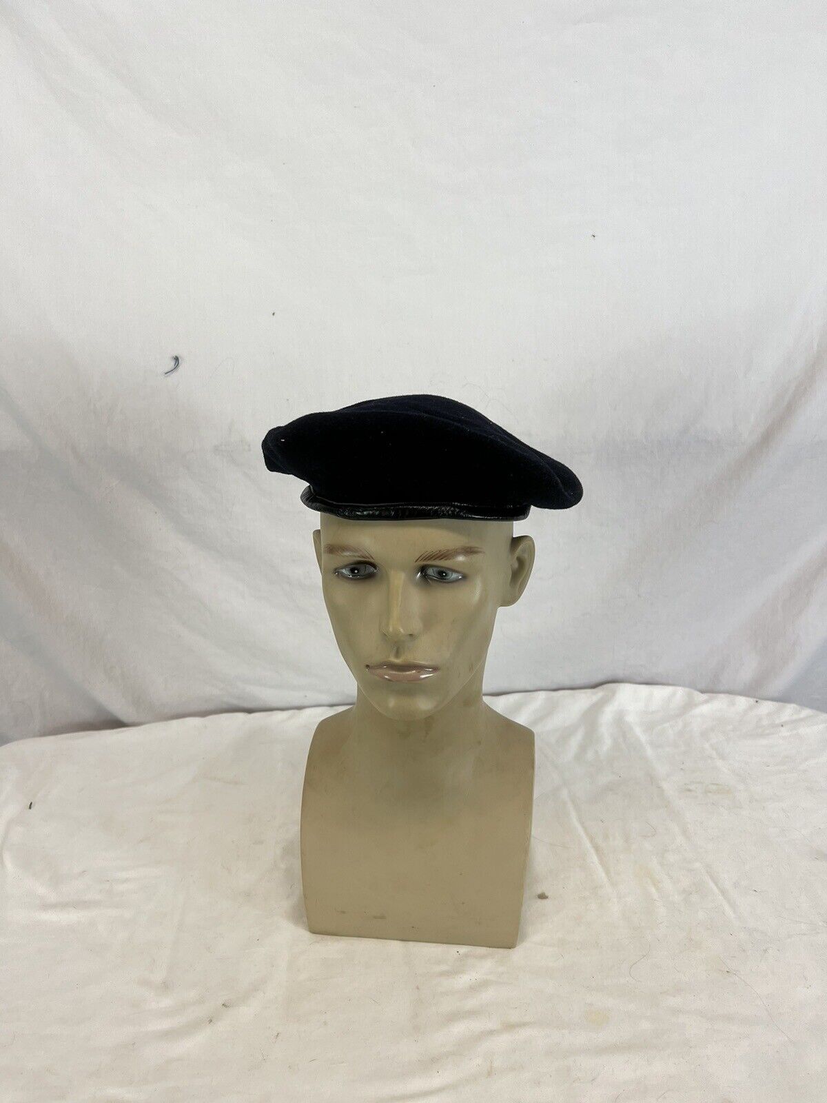 French Navy Blue Military Beret 1970s Date  Sz, 56
