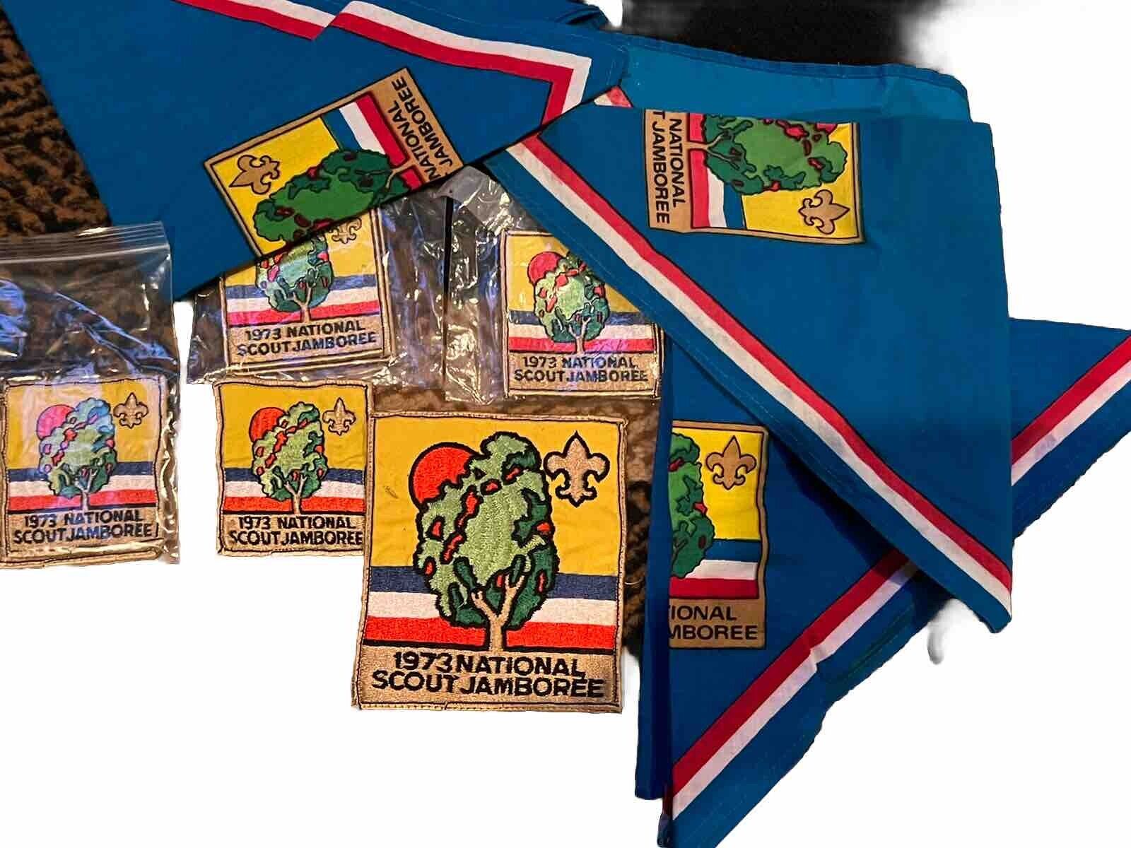 Boy Scout Lot Vintage 1973 National Scout Jamboree 7 Patches 3 Handkerchiefs