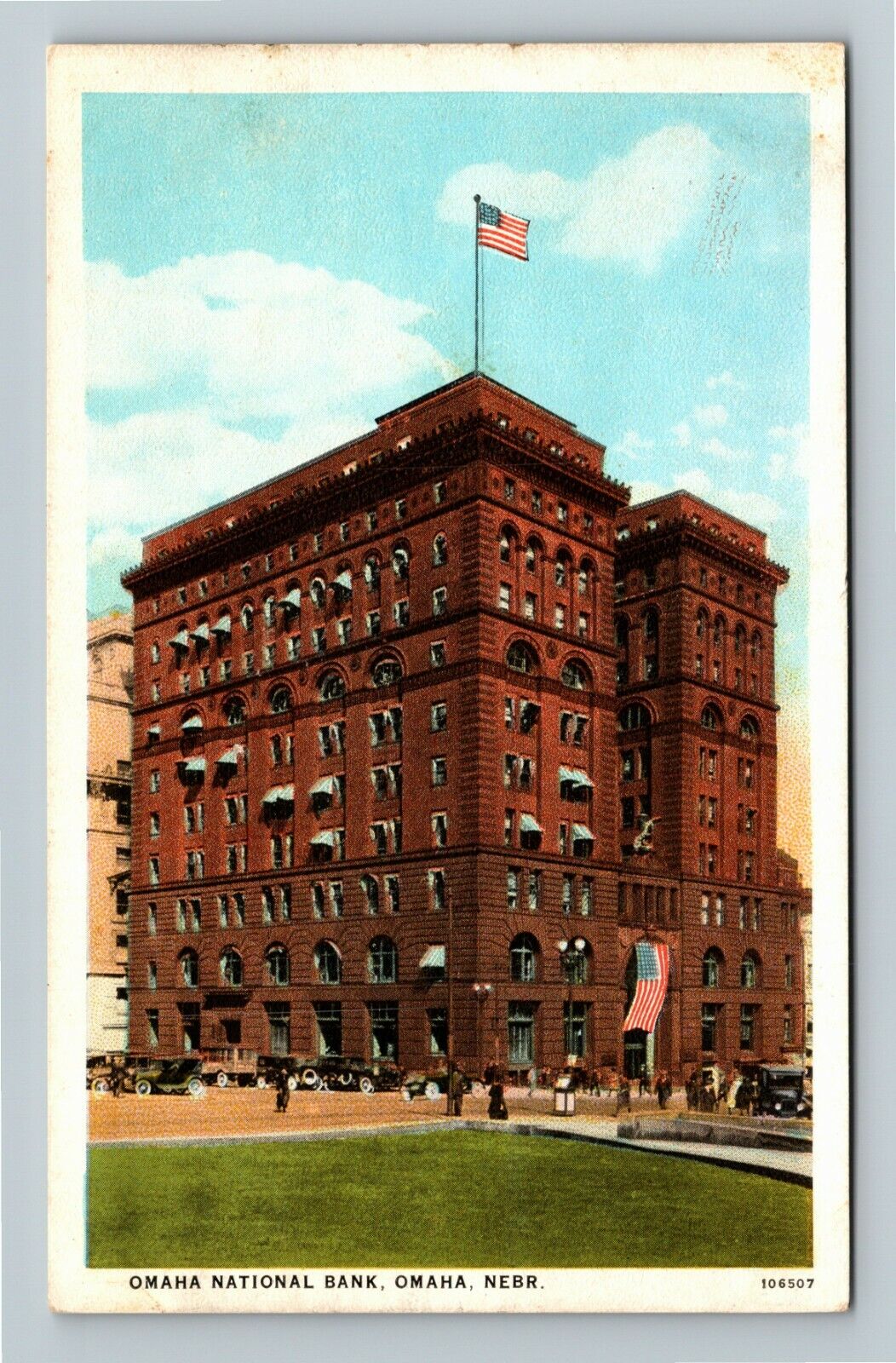 Omaha NE-Nebraska, Omaha National Bank, Exterior Building, Vintage Postcard