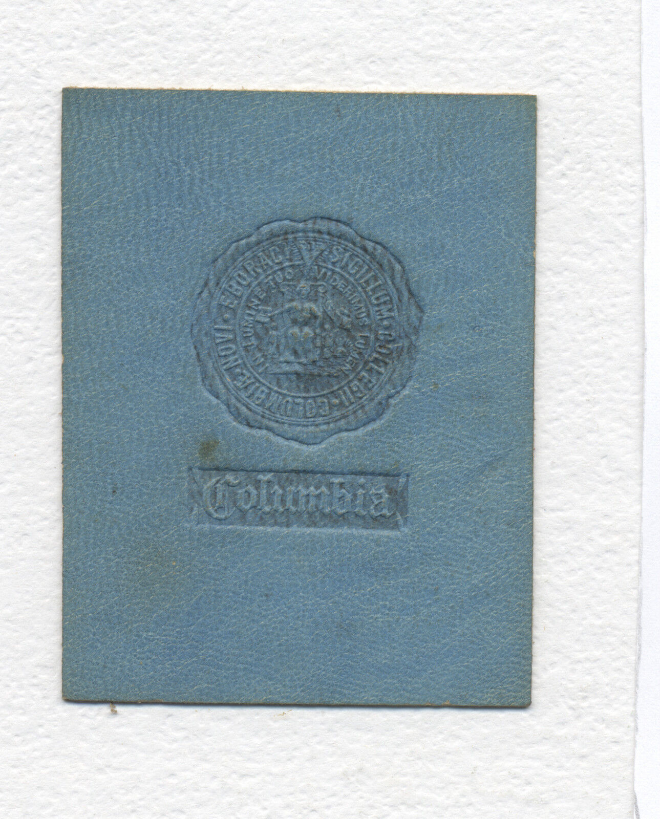 1912 COLUMBIA UNIVERSITY COLLEGE BLUE LEATHER TOBACCO PREMIUM L-20 SERIES