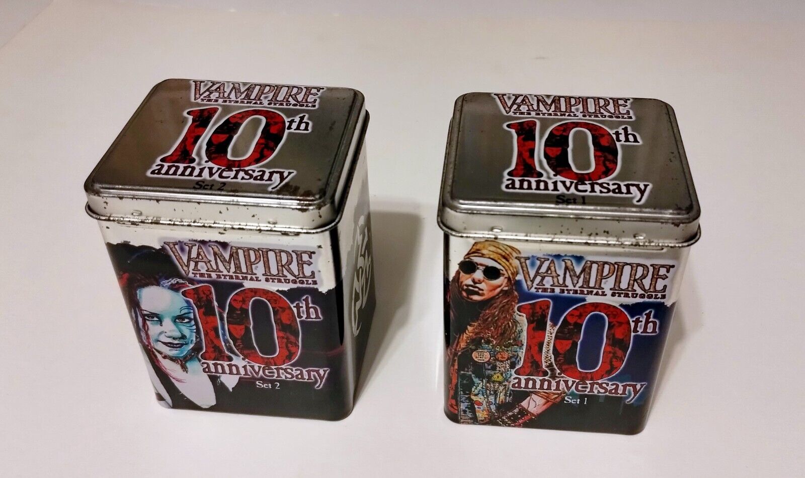 Vampire, Vtes, Jyhad - 10th Anniversary Set 1 and 2 in tin boxes