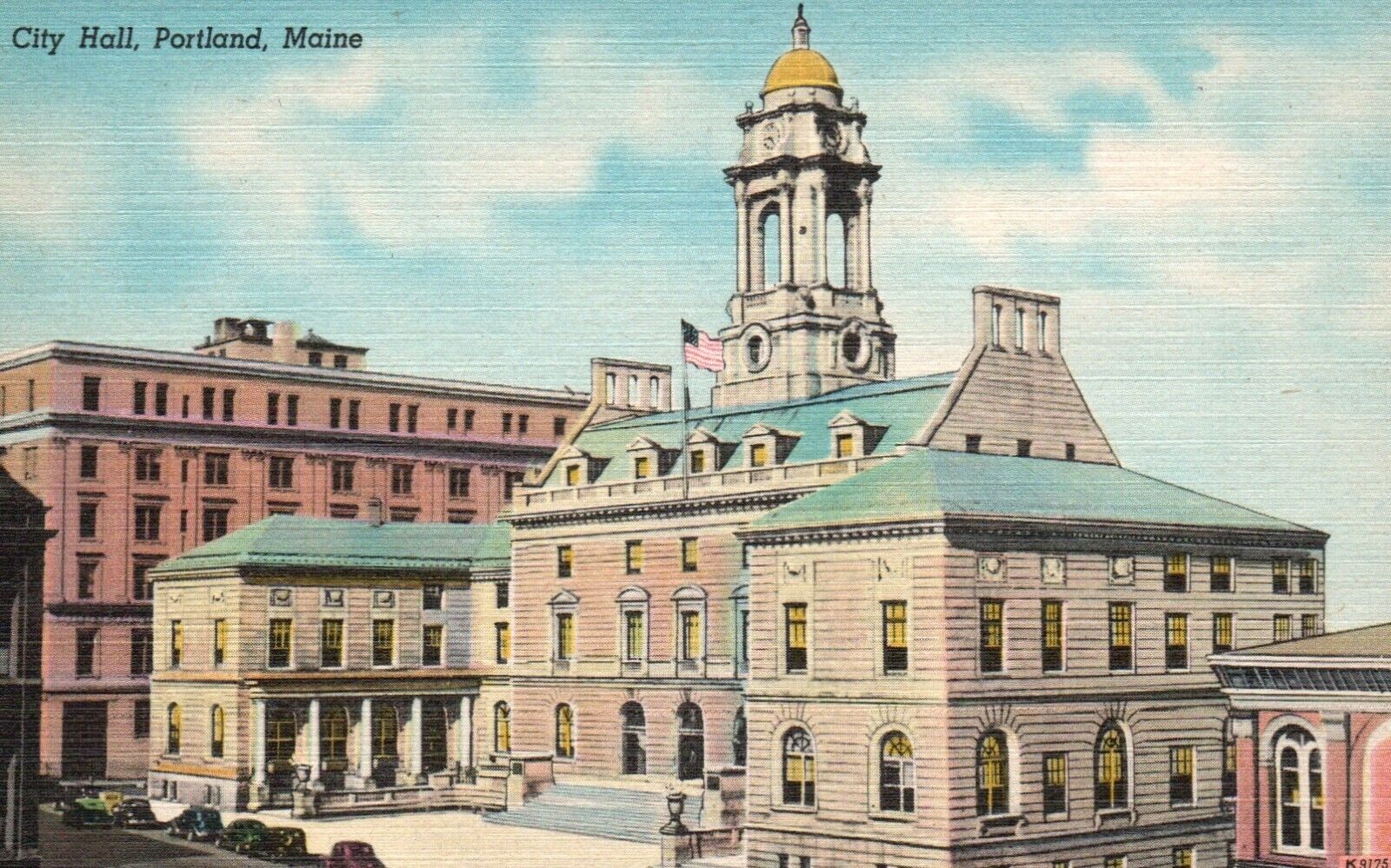 Postcard ME Portland Maine City Hall Linen Antique Vintage PC a6797