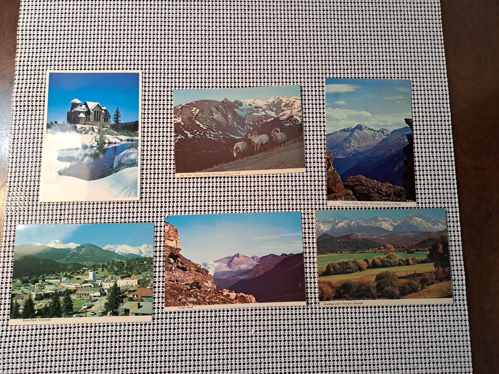 Vtg Colorado Postcards St. Malo, Big Horn Sheep, Rockies, Long\'s Peak Estes Park