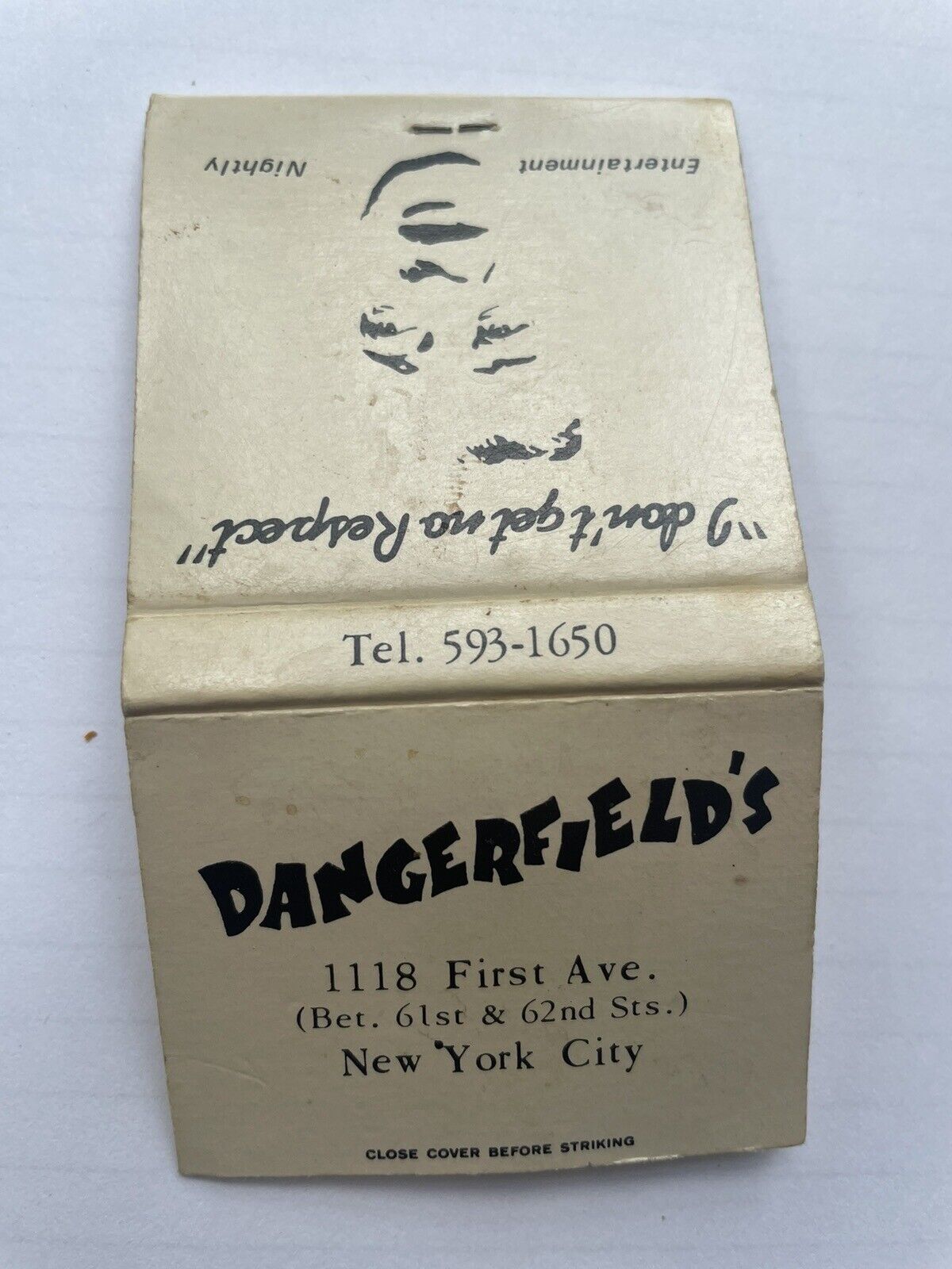 Matchbook Vtg. Rodney Dangerfield’s Comedy Club NYC  Used Only 3 Matchsticks