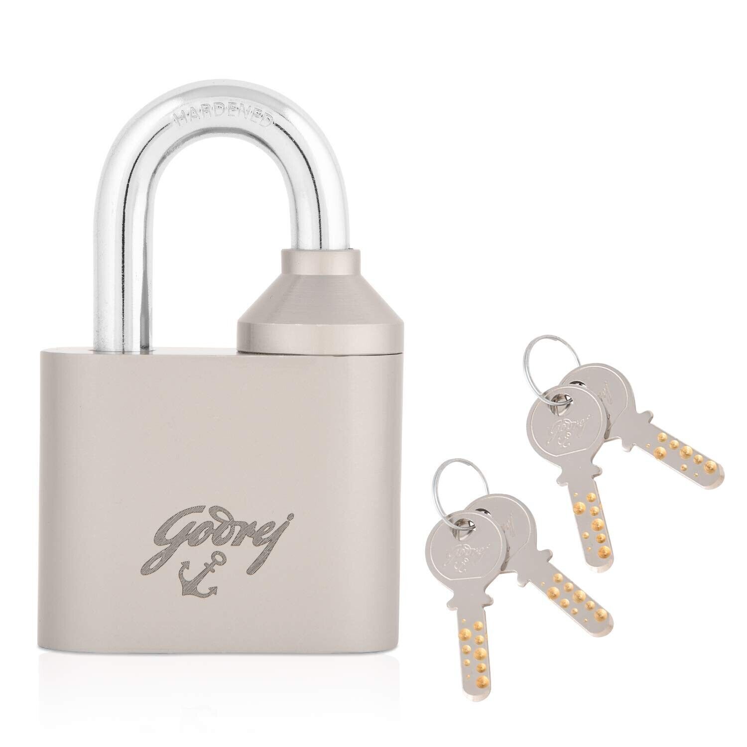Godrej Dual Access Padlock with 2 Master Keys and 2 User Keys Polished(SILVER)
