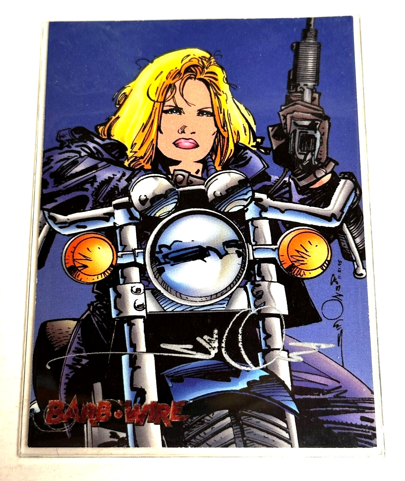 1996 Barb Wire Trading Card Signed by Walt Simonson (Thor 1983-87) from Topps