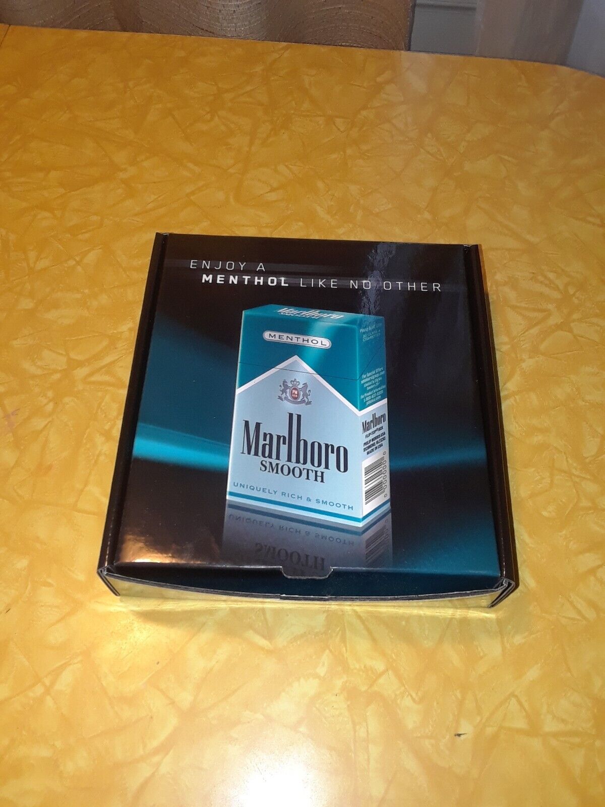 Marlboro Smooth Promo Cigarette Ashtray Stainless  Steel & Blue Menthol New