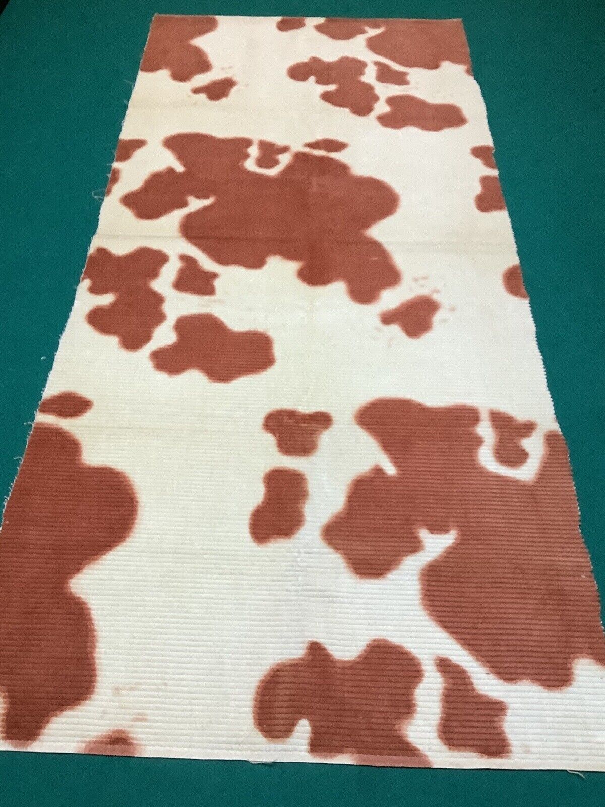 VTG 1940-50’ Western CowHide Print Fabric Remnant. Perfect for Pillows. 43”x18”