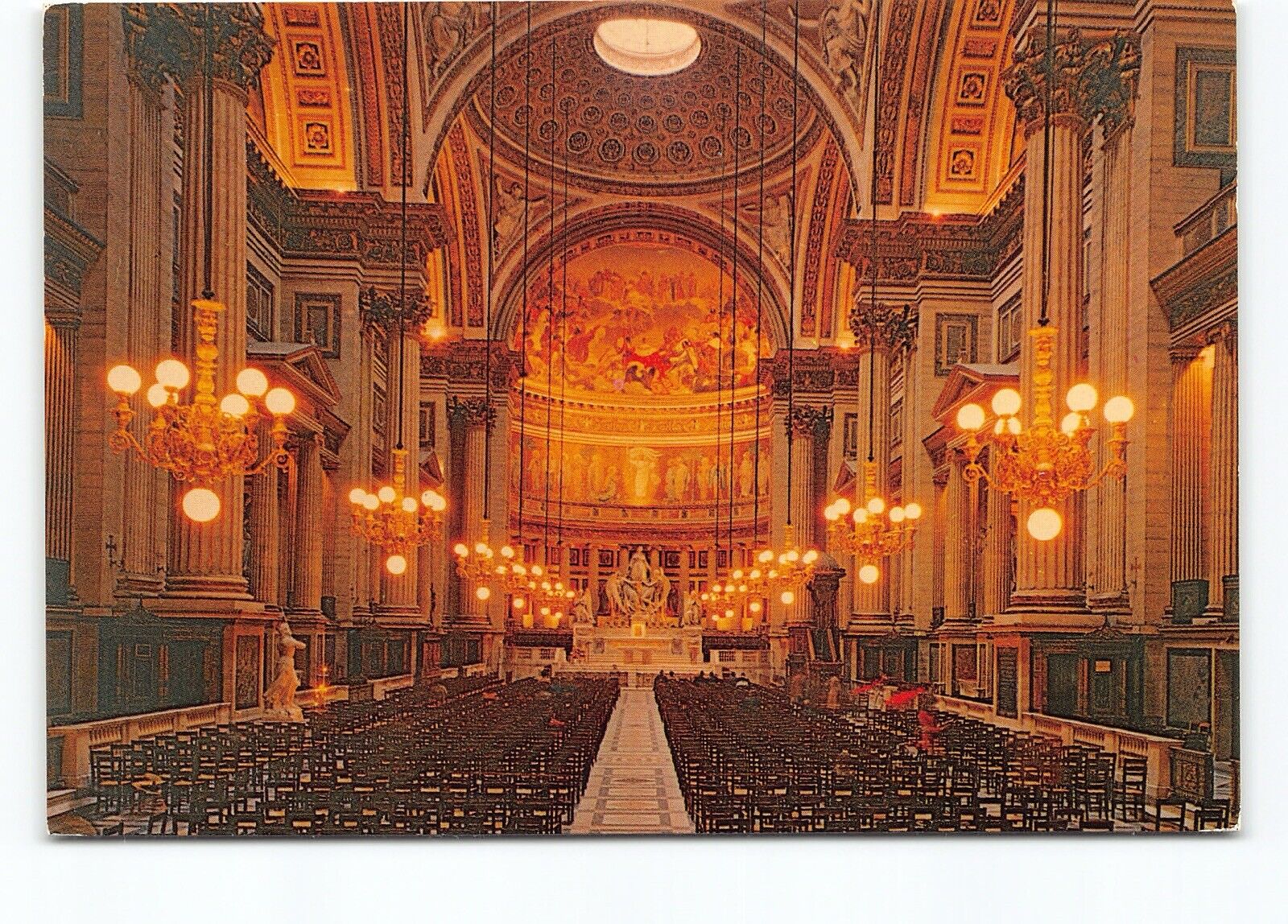 Interior Eglise Sainte-Madeleine Church Paris France Cont Postcard Vtg Unposted