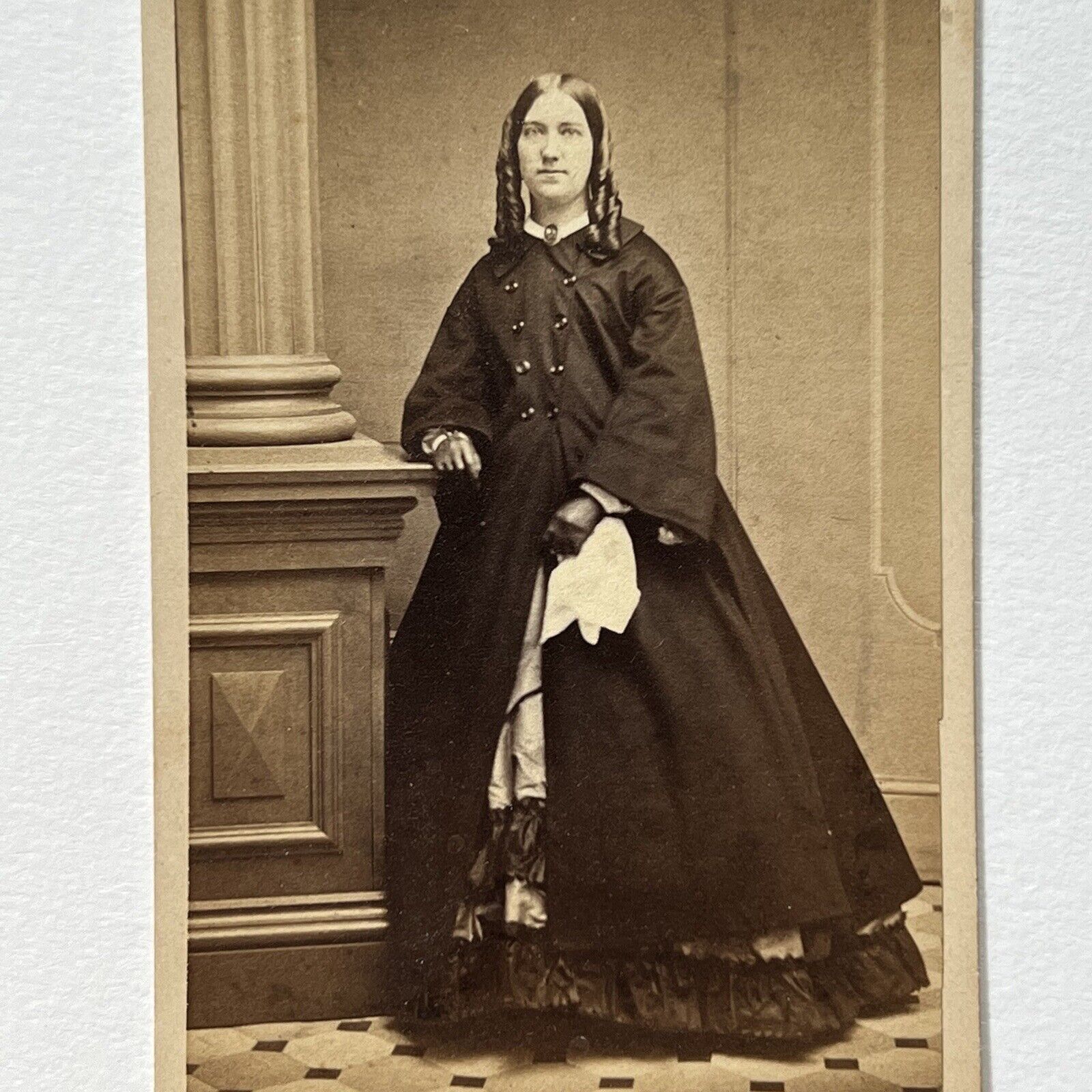 Antique CDV Photograph Beautiful Young Woman Cape Civil War Era New Brunswick NJ