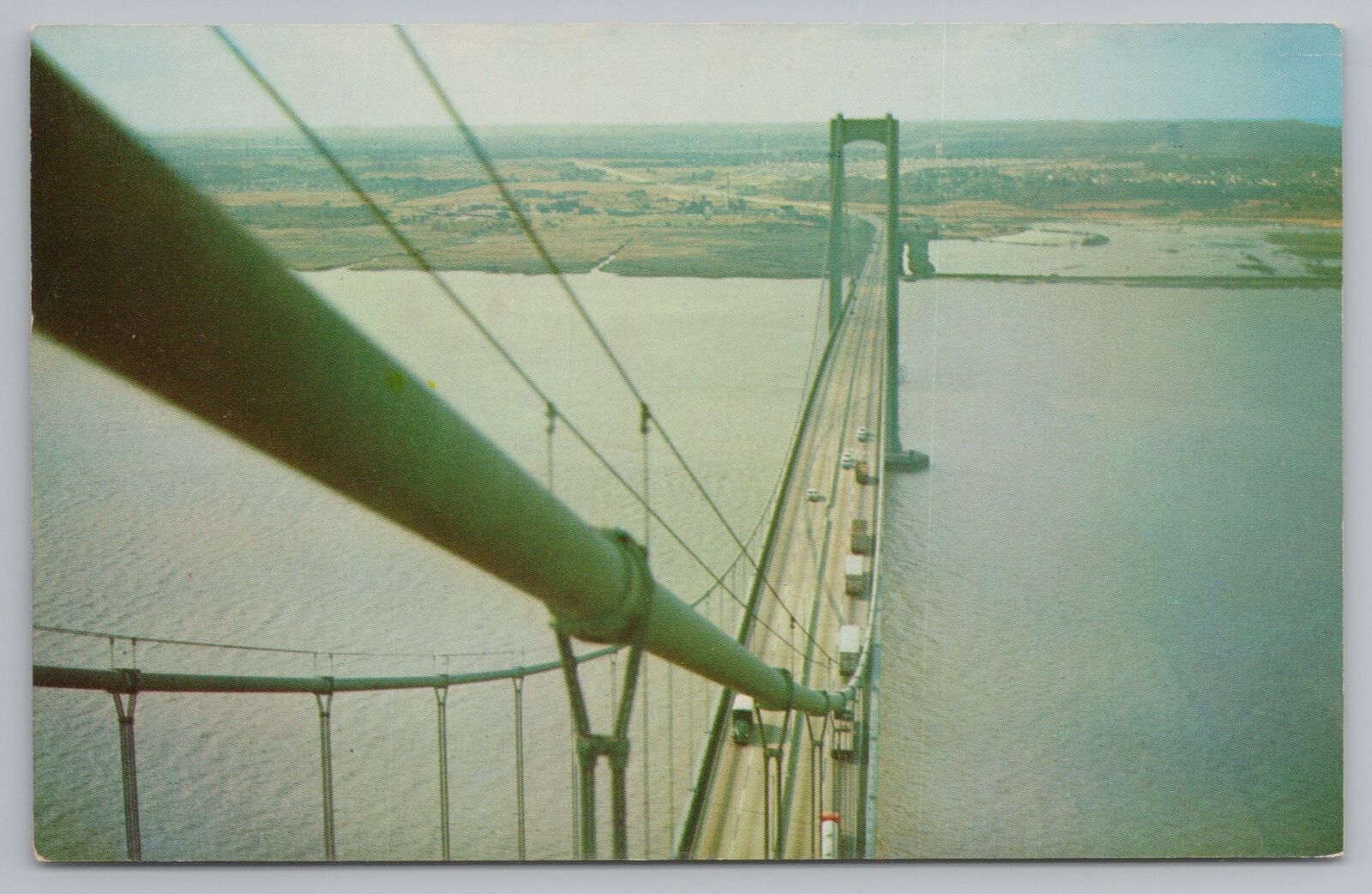 Wilmington Delaware~Air View Delaware Memorial Bridge~Vintage Postcard