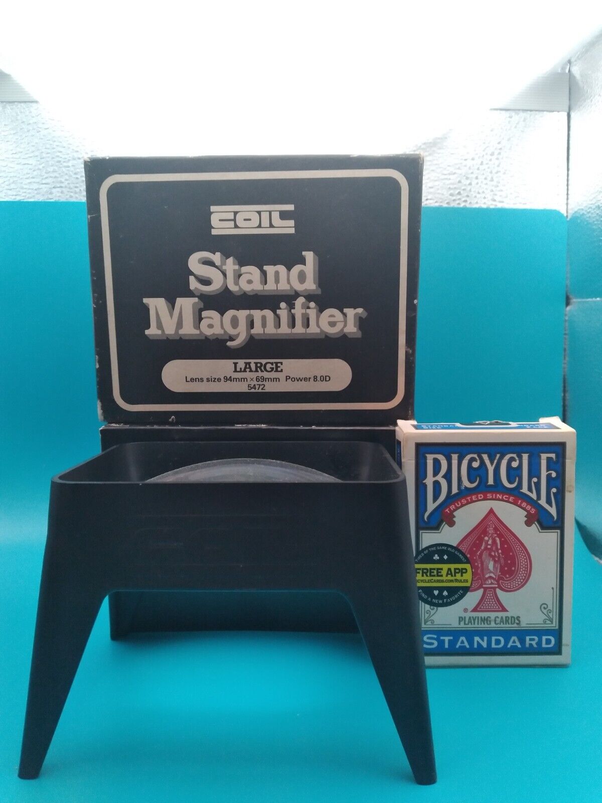 Vintage NOS Coil Stand magnifier. Large 5472