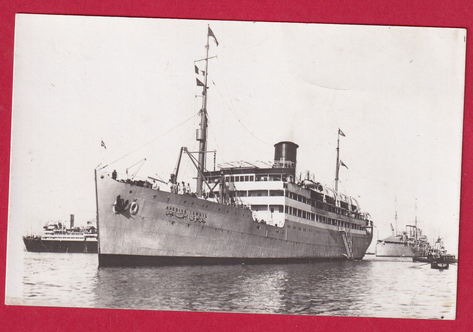 MARITIME MAIL PC POSTCARD  PAQUEBOT MAIL EGYPT KHEDEVIAL MAIL LINE SS KHEDIVE