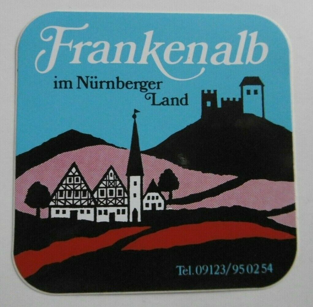 Souvenir-Aufkleber Franconian Jura Nuremberg Land Pegnitz Middle Bavaria