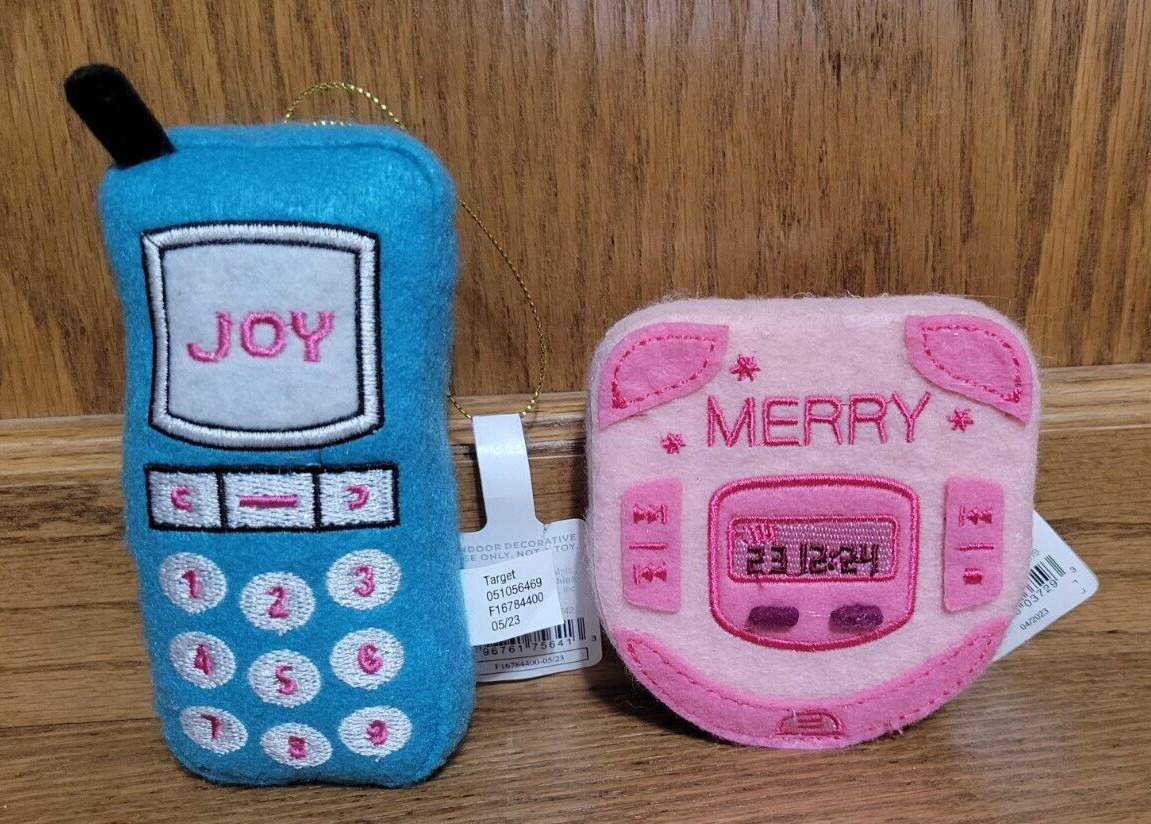 Wondershop Blue Joy Cell Phone Pink Merry Disc Player Ornaments Retro 2023 New