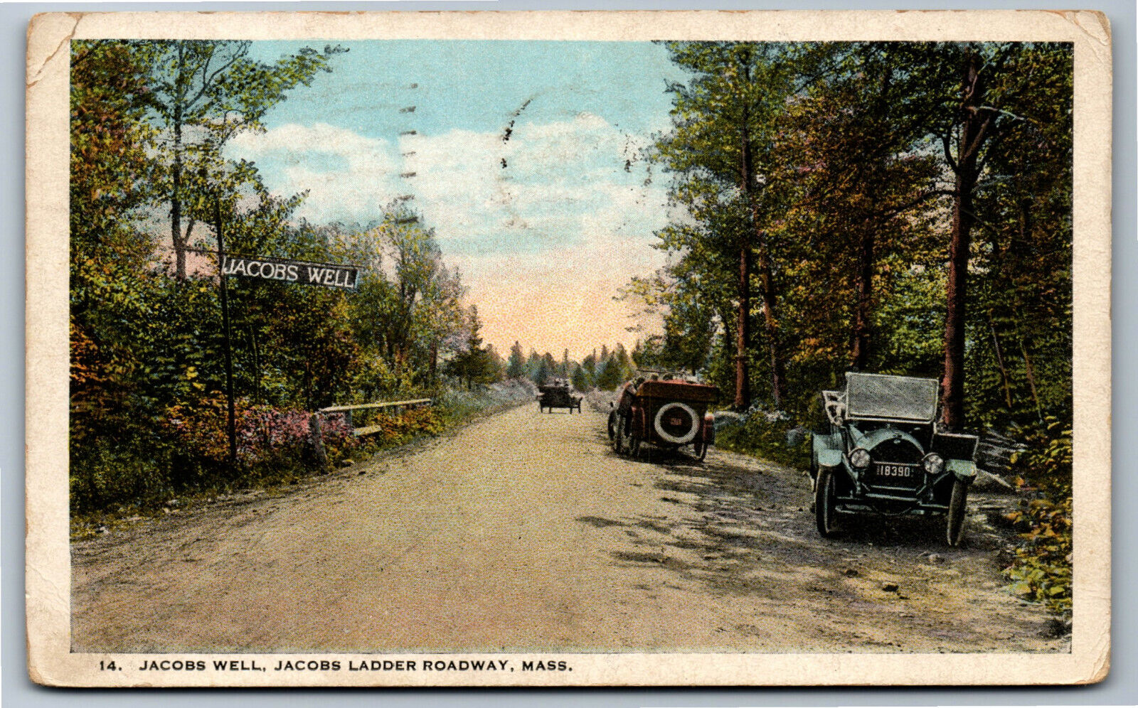 Postcard MA Jacobs Well Jacobs Ladder Roadway c.1920\'s Massachusetts T12