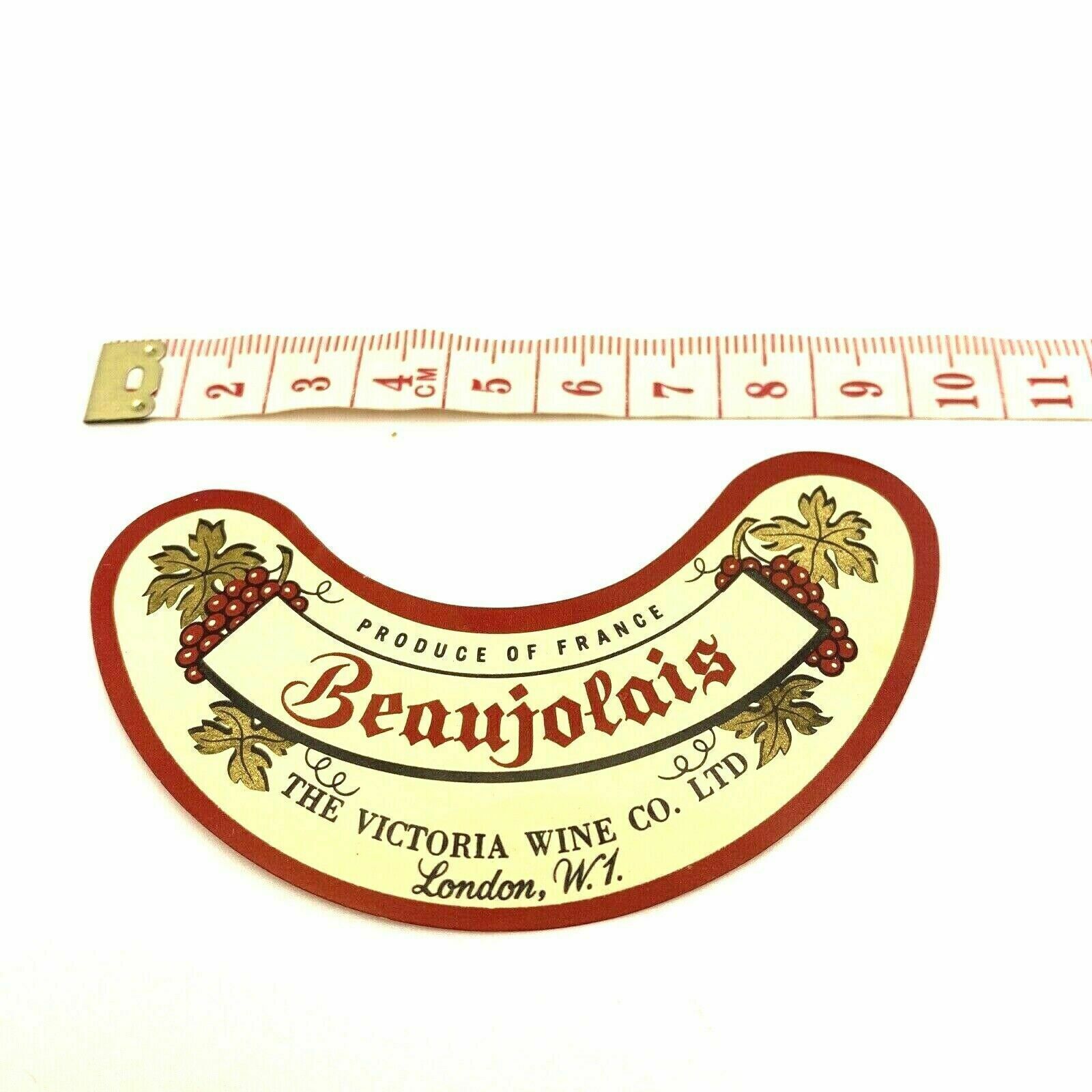 Victoria Wine Company Beaujolais London W1 Collectable Wine Label 