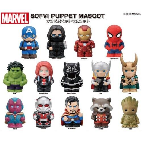 MARVEL Vinyl Puppet Mascot 1Box Set of all 14 Types Ensky