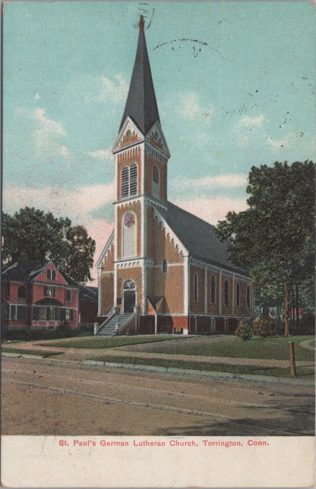 St. Paul\'s German Lutheran Church, Torrington, Connecticut 1907 Postcard