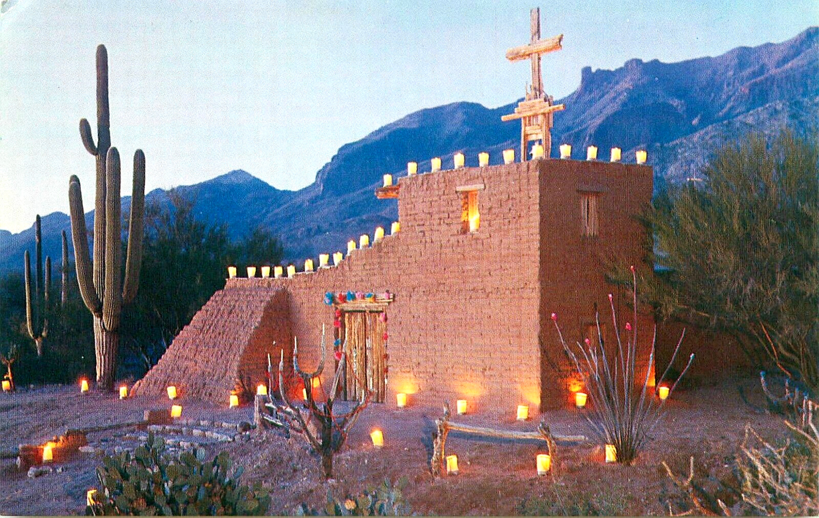 Mission In The Sun Church Tucson Arizona Vintage Postcard