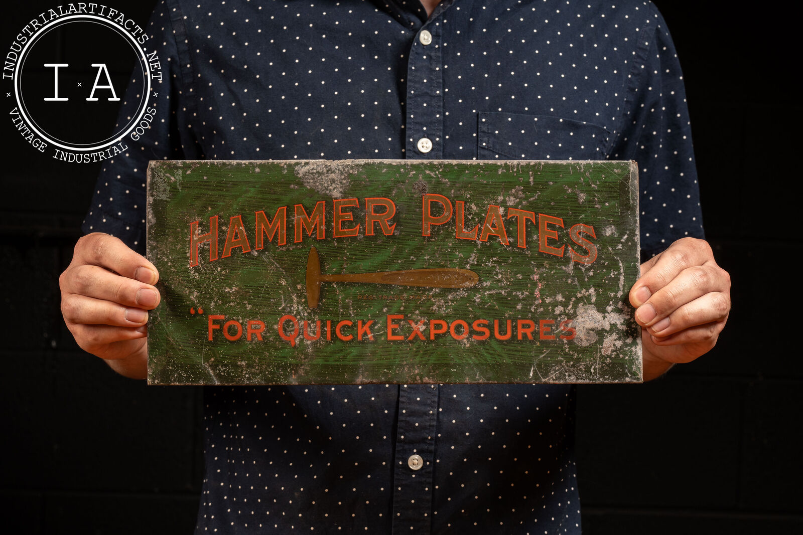 Antique Hammer Photographic Plates TOC Sign