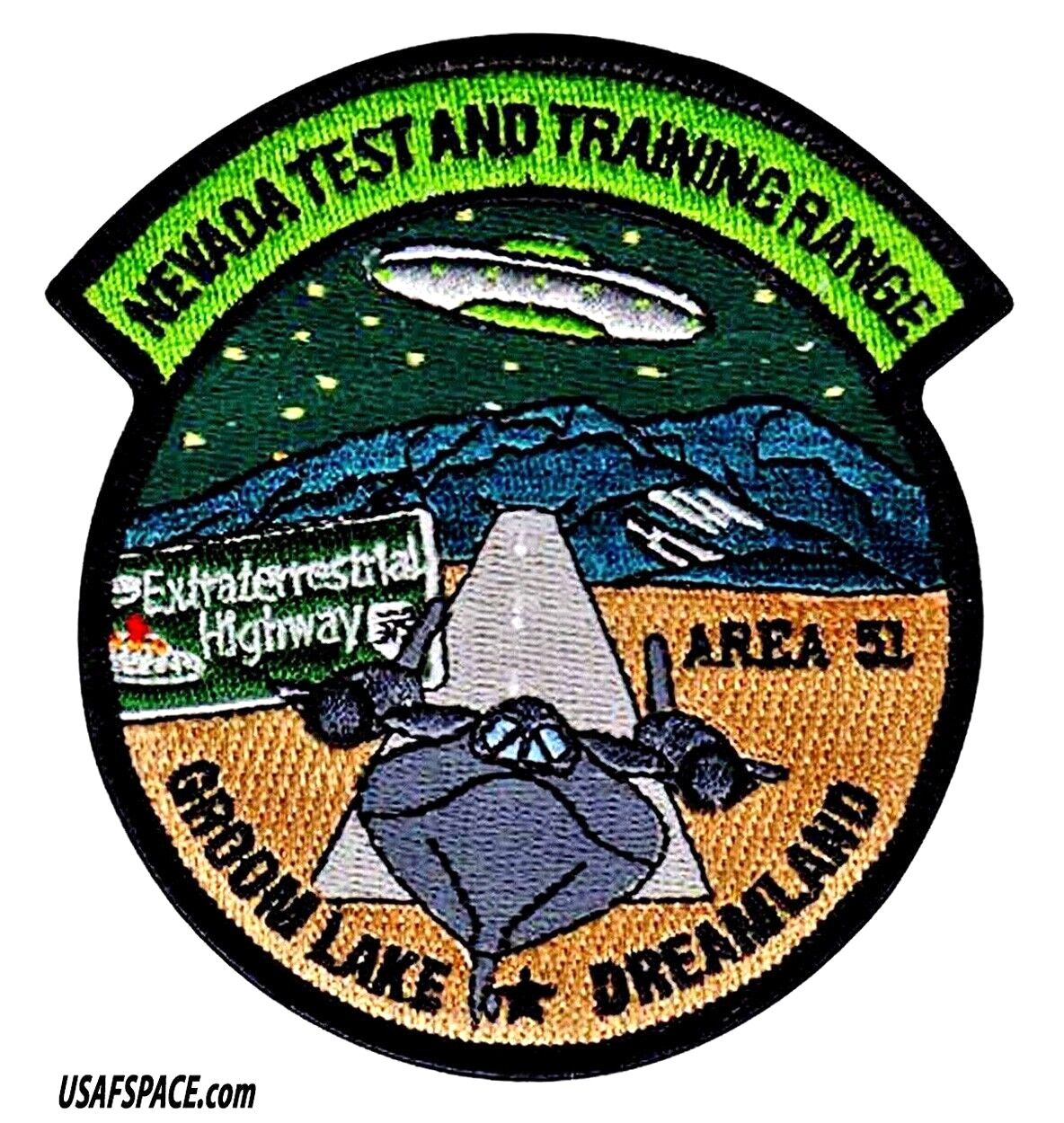 NEVADA TEST & TRANING RANGE-NTTR-AREA 51-GROOM LAKE-DOD USAF-Nellis AFB-PATCH