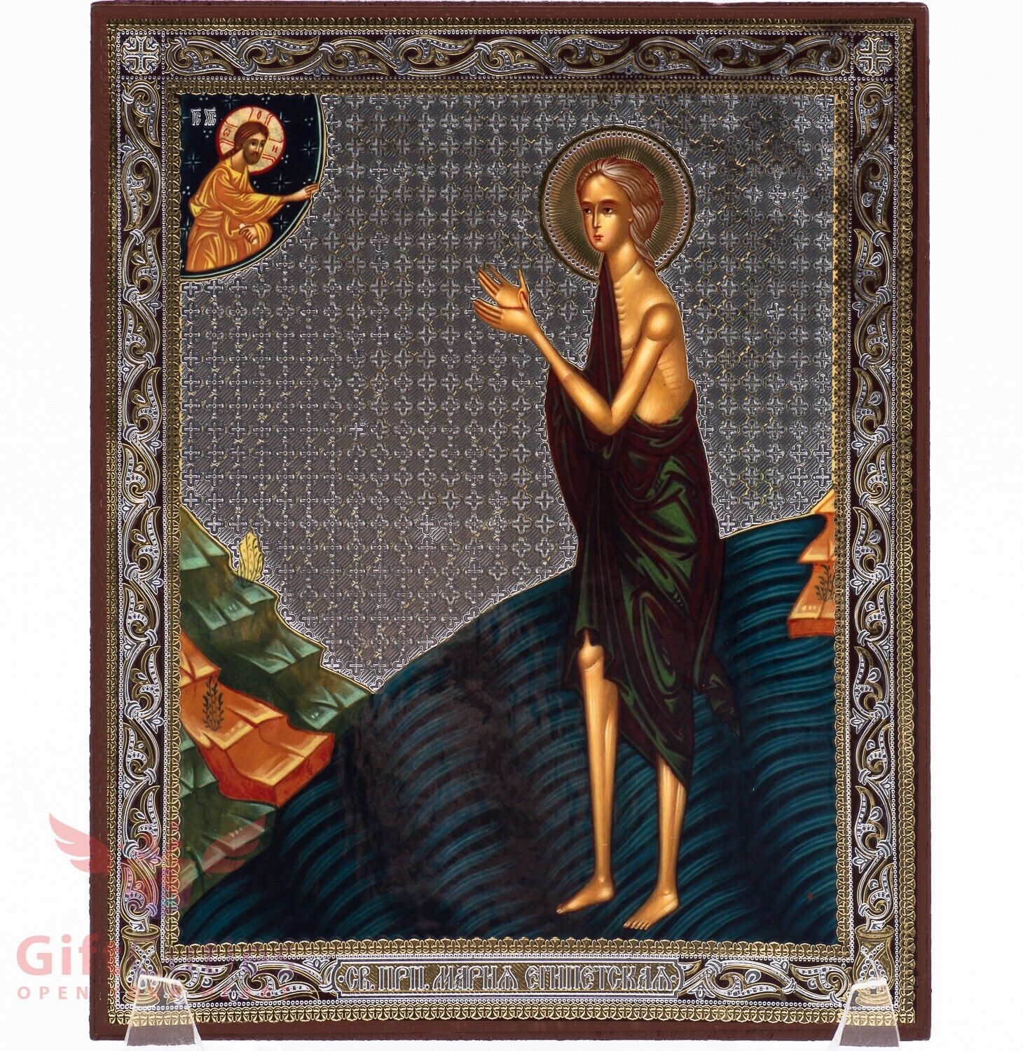 Christian Wooden Icon of Saint Mary of Egypt Икона Мария Египетская 5.1\